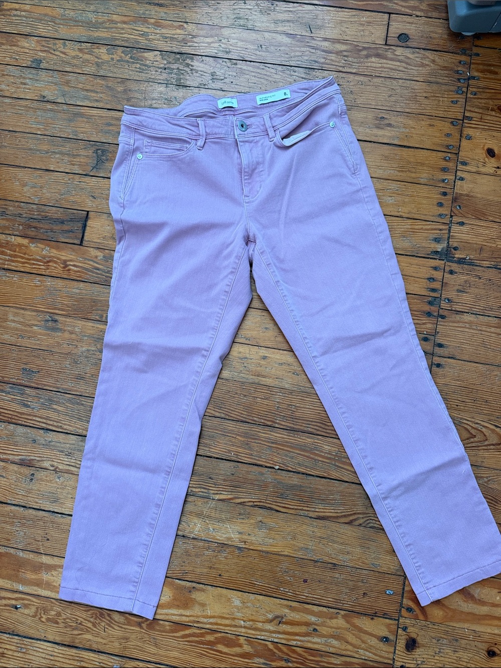 J. Jill Authentic Fit Slim Ankle Jeans in Soft Lavender Pink